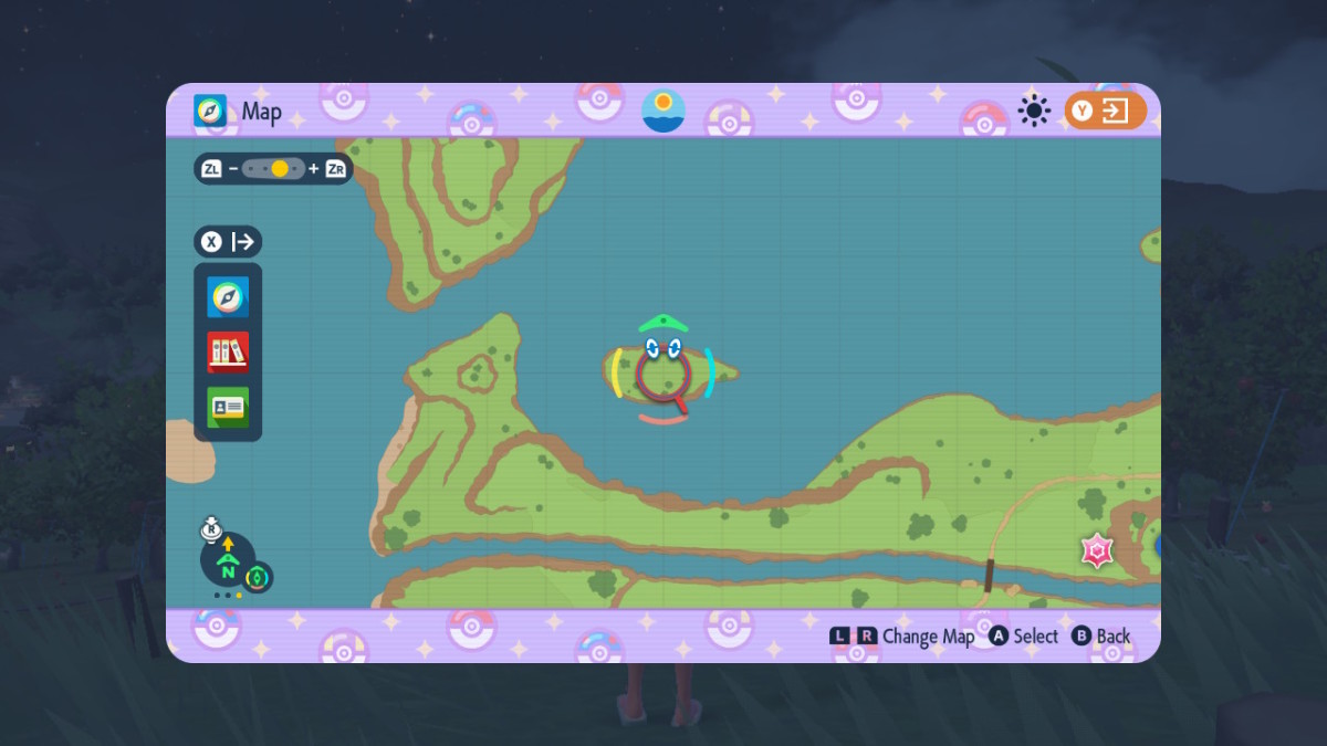 A map screen in Pokemon SV.